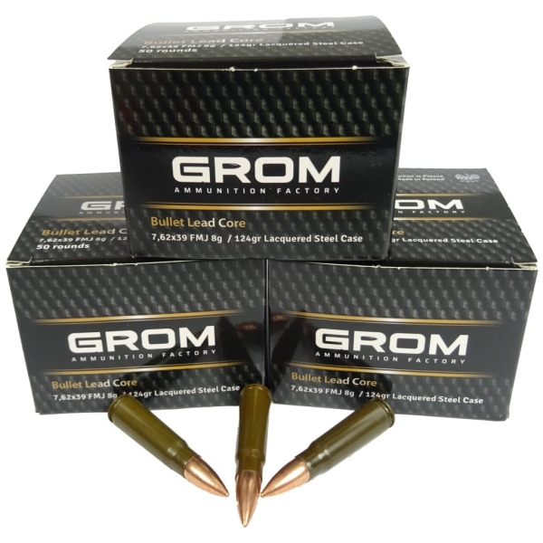 Amunicja kal. 7,62x39mm FMJ 8,0g Grom